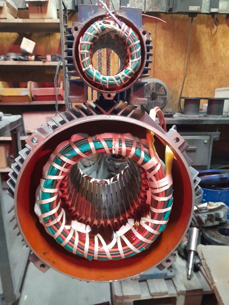 Rebobinage de moteur industriel dans notre atelier spécialisé à Dijon